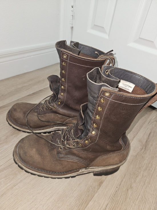 Men\'s Brown Lace-Up Work Boots with High Shaft